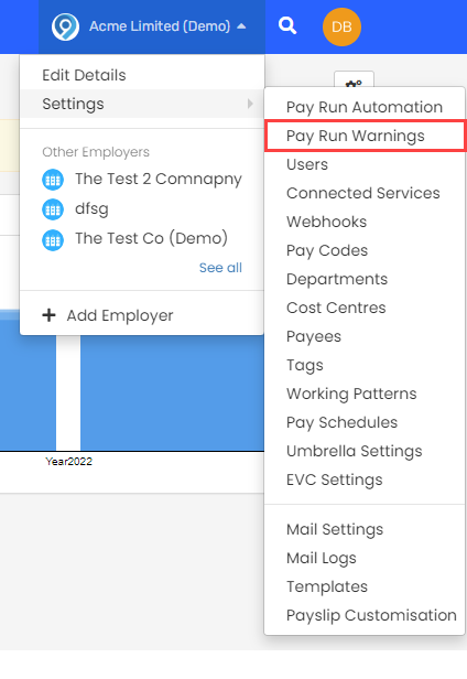 Select Pay Run Warnings.